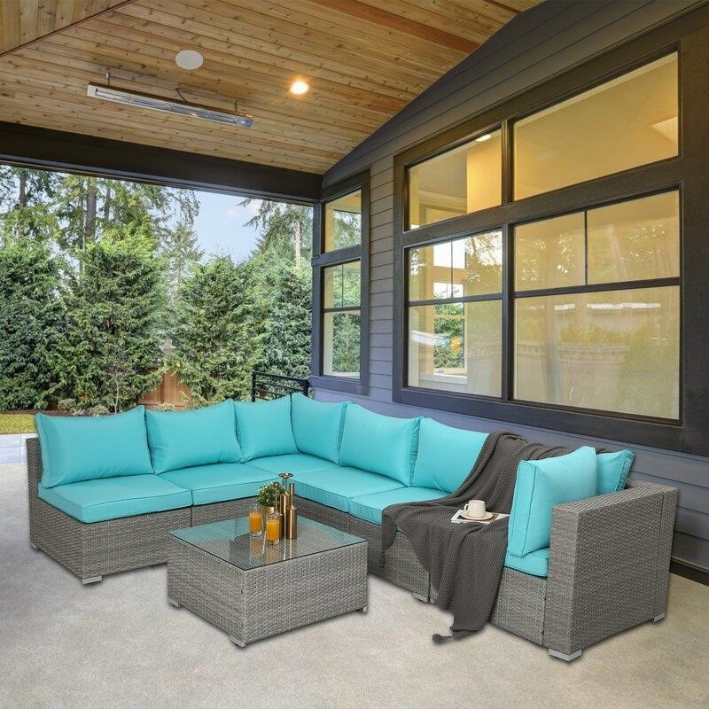 Polla Wicker/Rattan 4 - Person Seating Group with Cushions