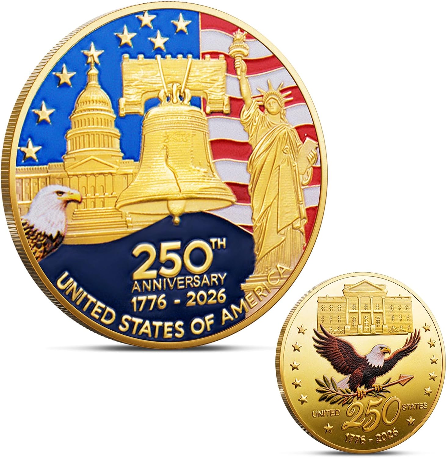 250th Anniversary U.S. Army Commemorative Coin Double-Sided High Relief Design 1775-2025 Military Collector Coin Veteran Gift Patriotic Metal Challenge Coin (Army)