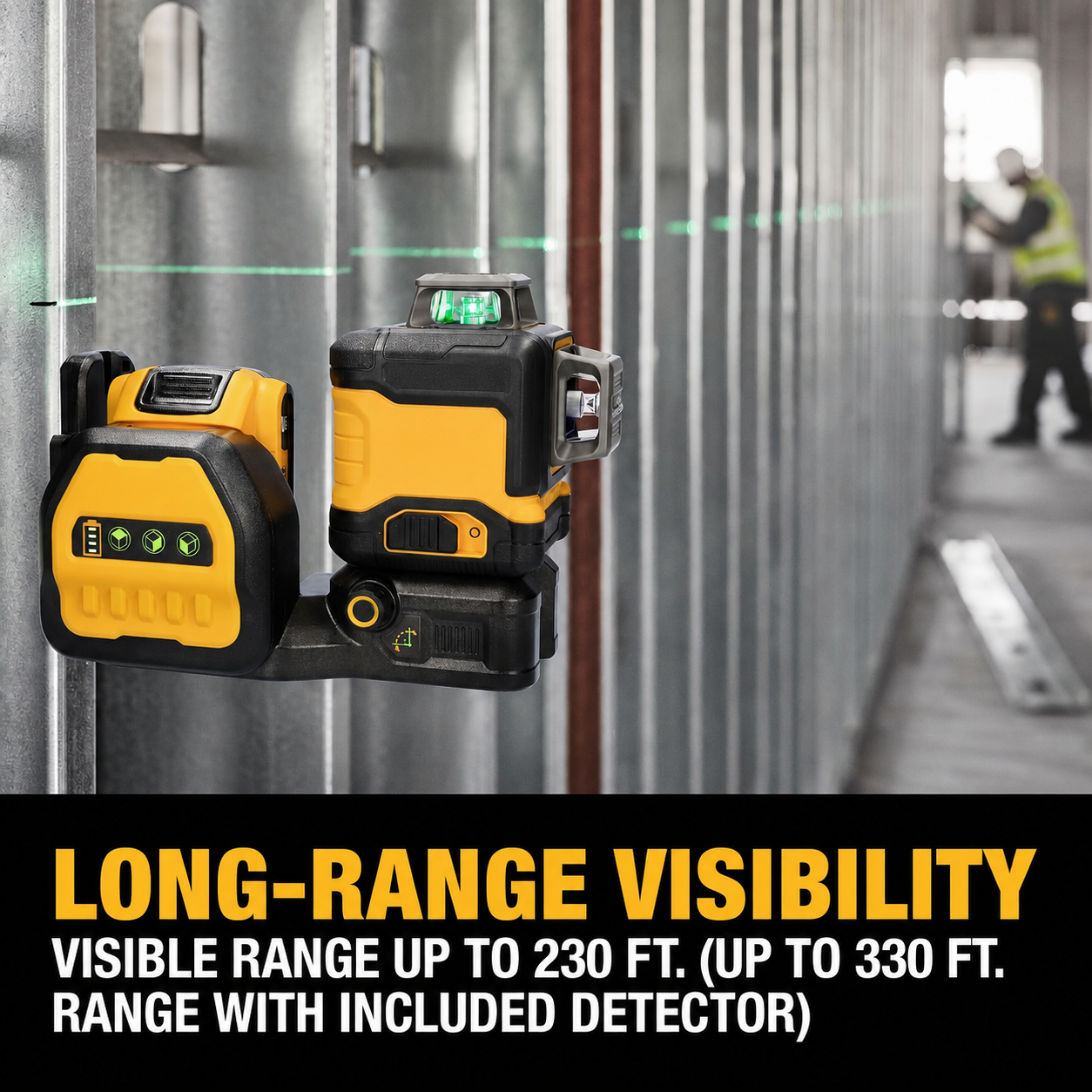 🔥Flash Sale🔥 High-Precision 3×360° Green Beam Laser Level Kit with Battery & Charger Included