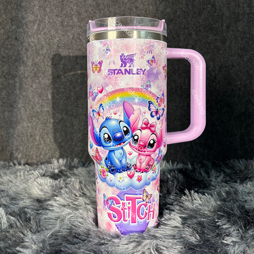 Stitch and Angel Butterfly 40oz Tumbler 🚢Free Shipping🚢