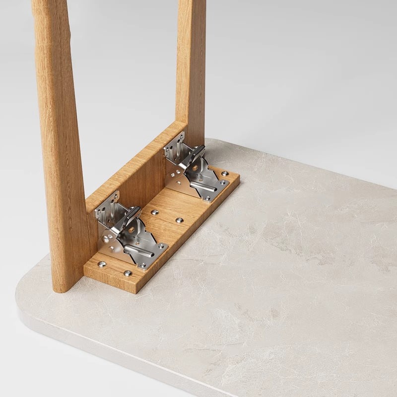 Heavy-duty folding brackets with 90° locking - space-saving steel hinges