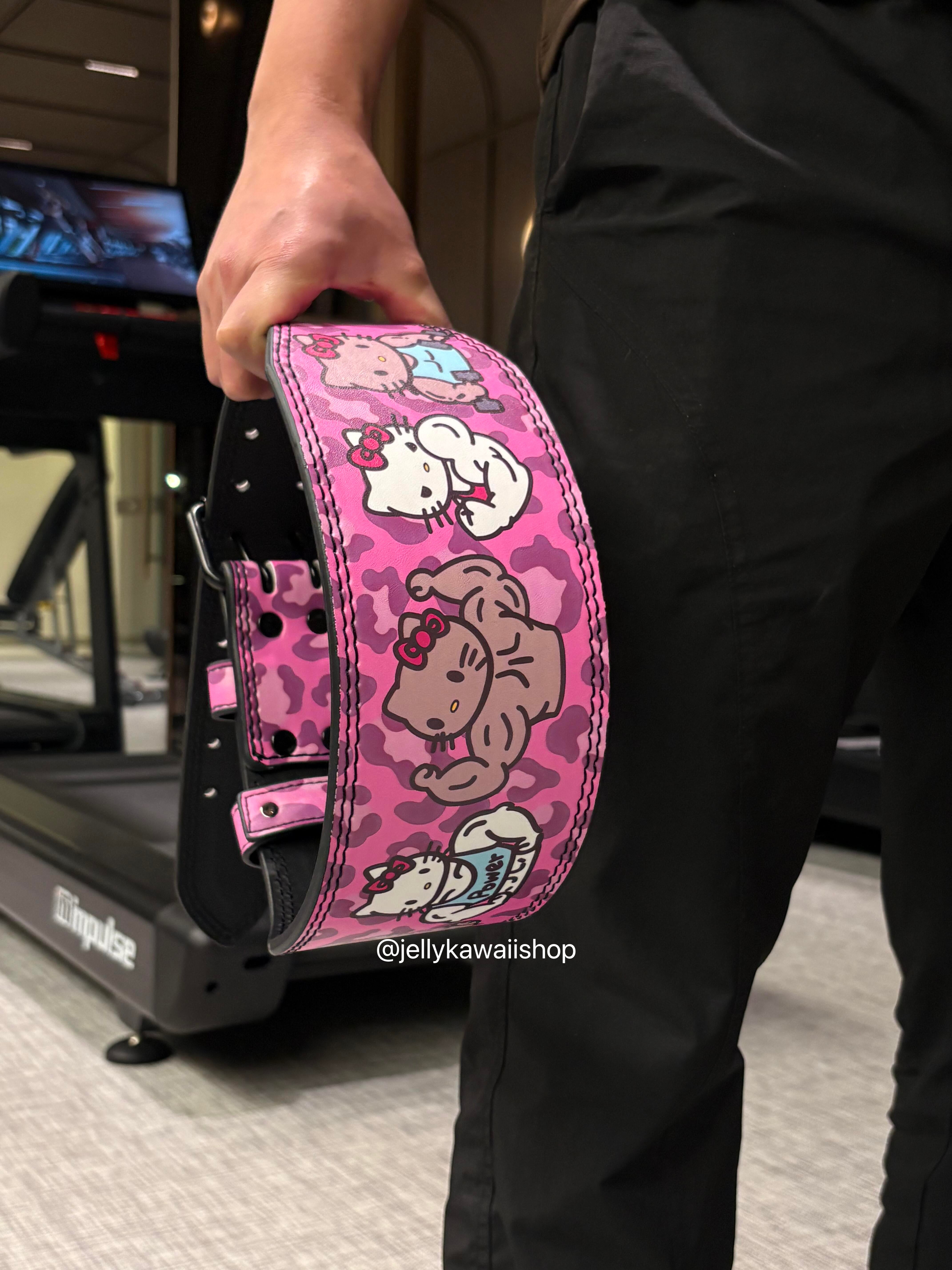 Hello Kitty Weight Lifting PU Belt Leather Gym Belts Back Support (XS-XL)