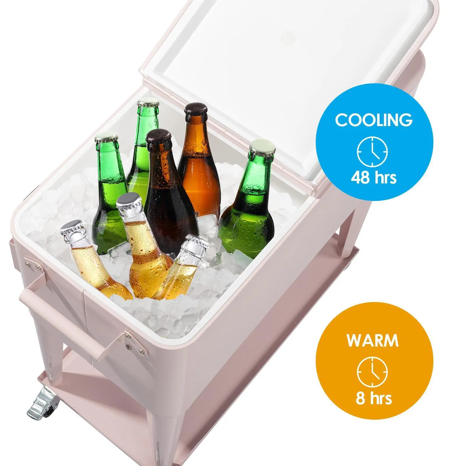 💥Clearance sale💥80 Quart Patio Cooler Rolling Cooler Ice Chest with Shelf