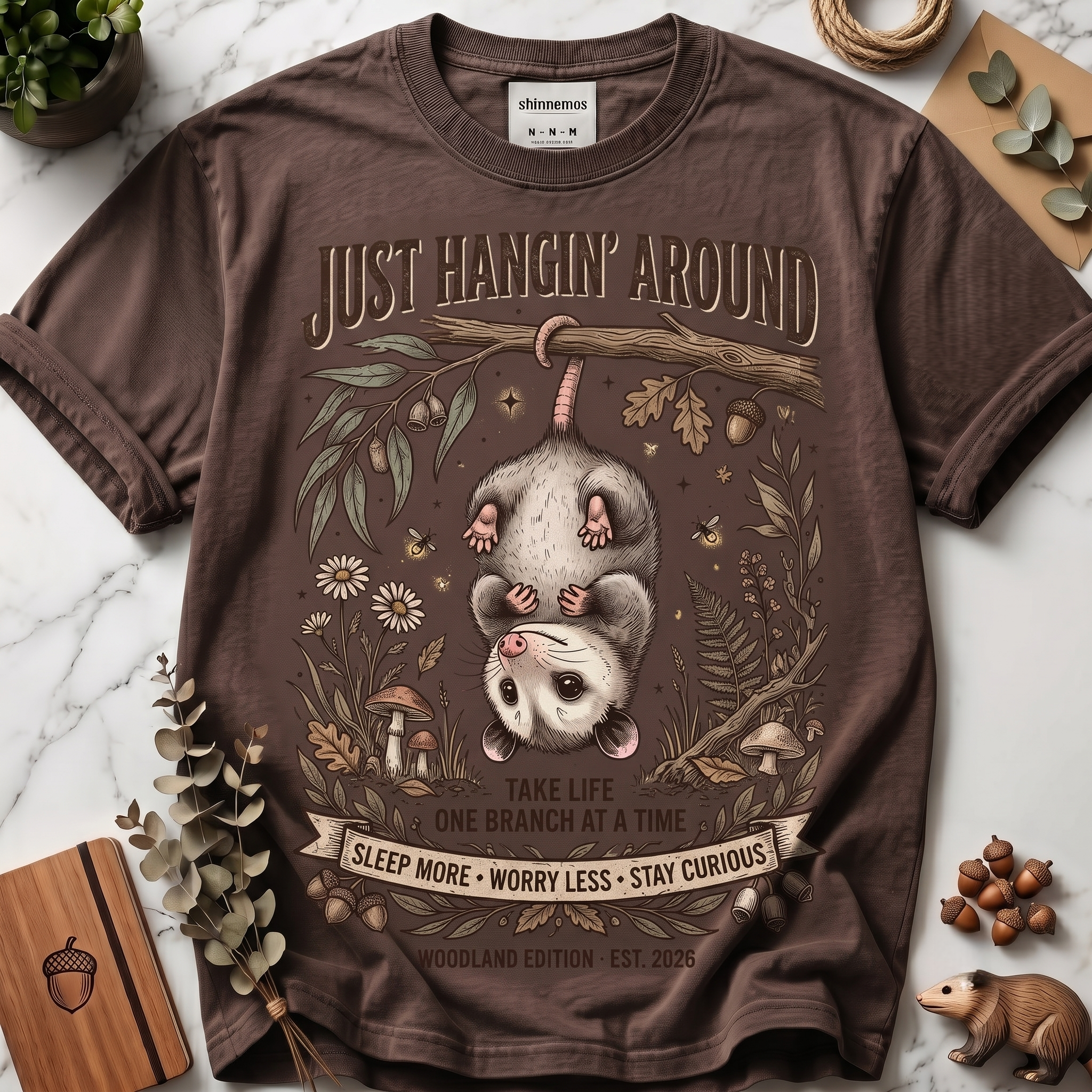 Just Hangin’ Around Woodland Possum T-shirt