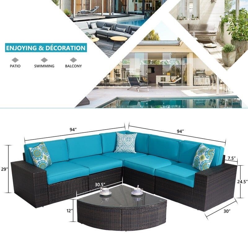 Kerwick Wicker/Rattan 5 - Person Seating Group with Cushions