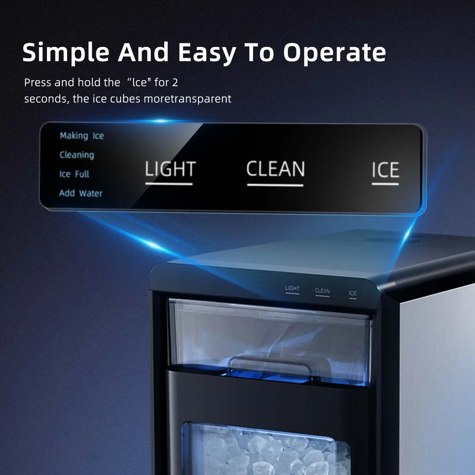 🔥Last Chance Sale🔥 Nugget Ice Maker, 45Lbs/Day
