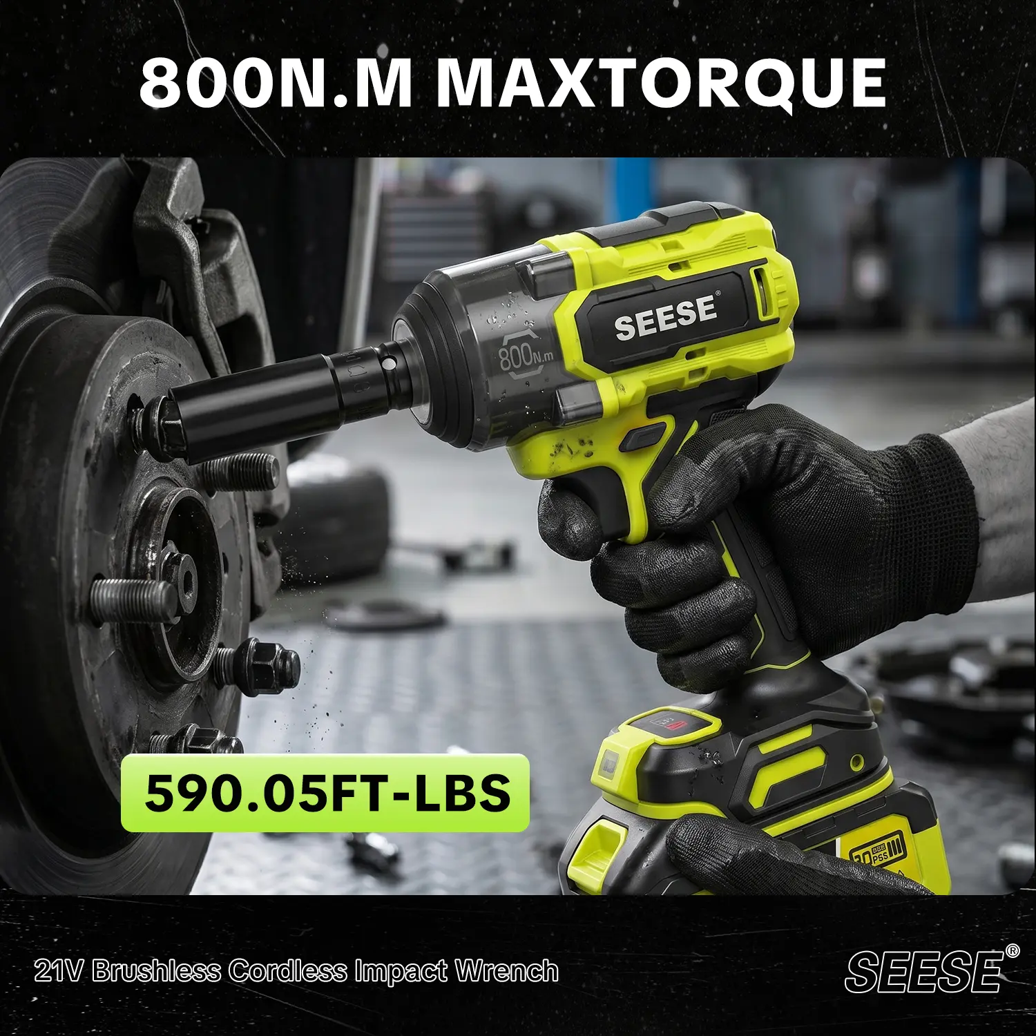 3-in-1 Cordless Impact Wrench 590 FT-LBS with Batteries