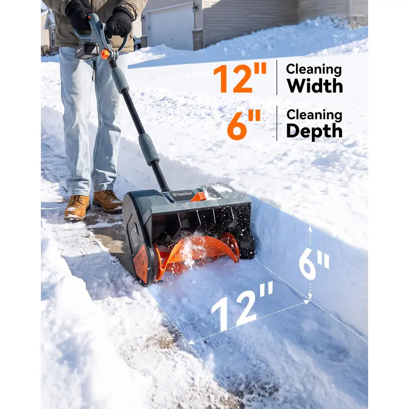 40V/21V Cordless Snow Blower with Dual Battery, 16