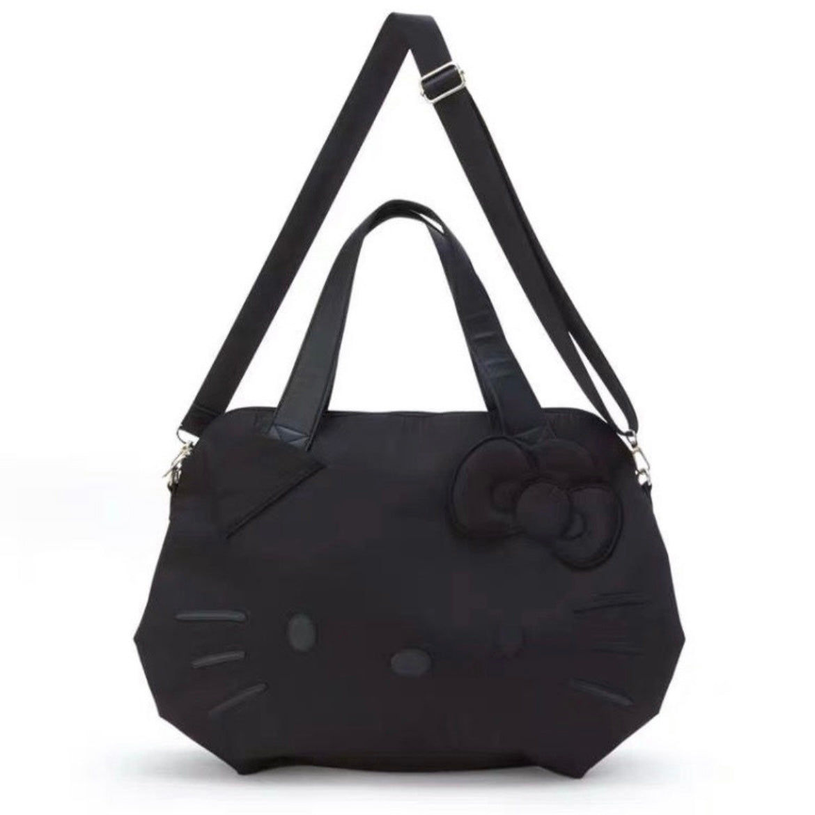 Hellokitty Black Large Travel Tote Bag Waterproof Duffel Gym Tote Bag