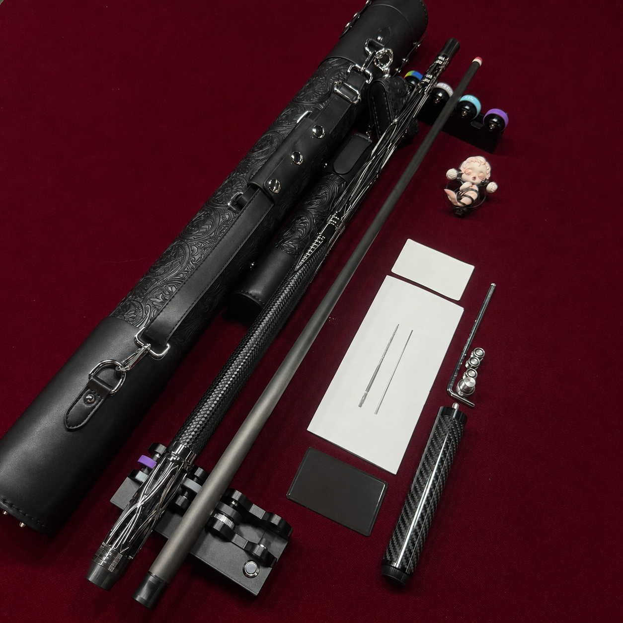 🔥 Pro Carbon Fiber Pool Cue Set – Luxury Metal Billiard Stick with Adjustable Weight & Free Accessories