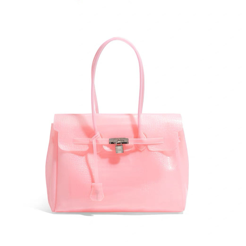 Girly Crocodile Jelly Tote Shoulder Bag