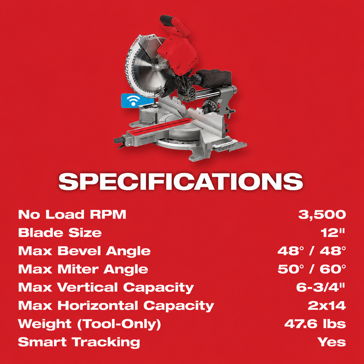 🔥Clearance Sale🔥 18V 12-Inch Cordless Dual Bevel Sliding Compound Miter Saw – Bare Tool
