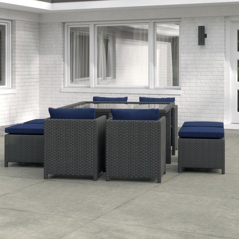 Tripp Square 6 - Person 52.5'' Long Dining Set with Cushions