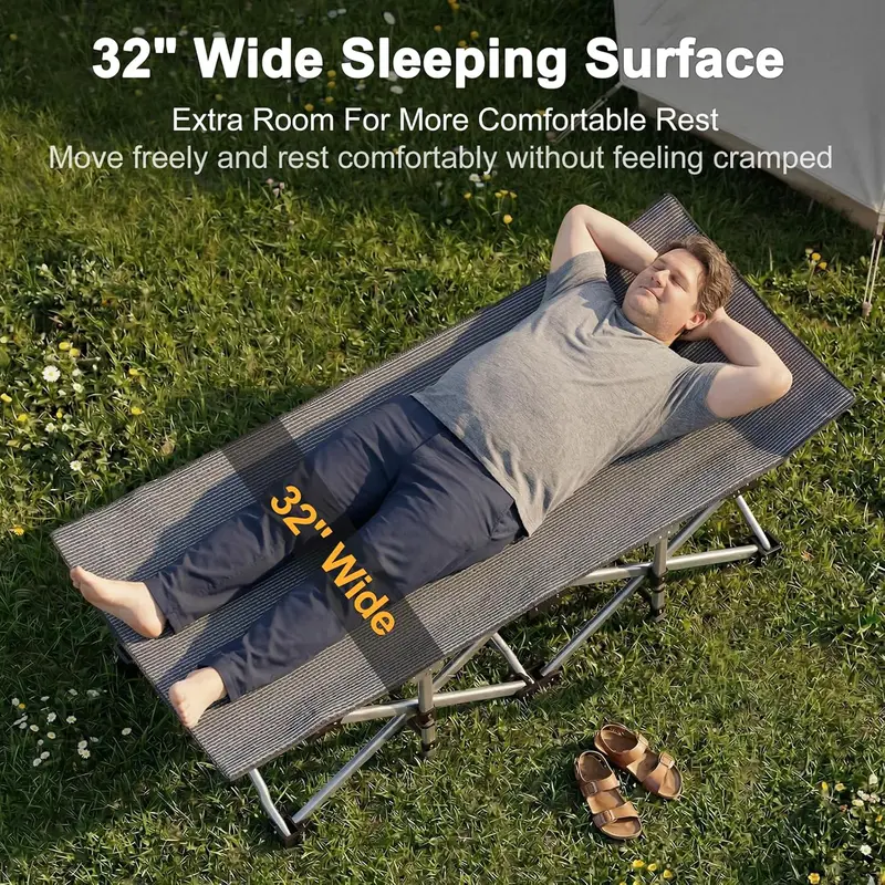 Folding Camping Cot with Mattress