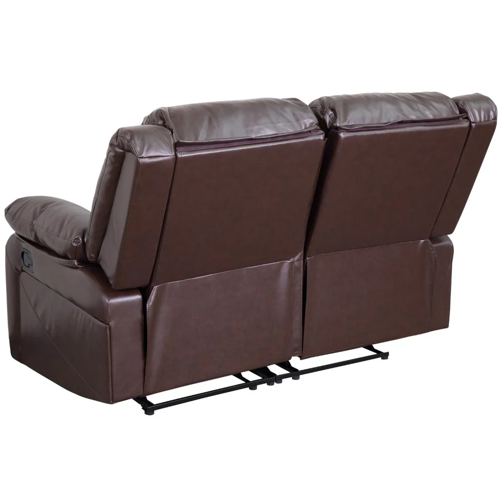 Harmony Series Reclining Loveseat with Plush Pillow-Back Cushions for Ultimate Comfort & Style - Black LeatherSoft