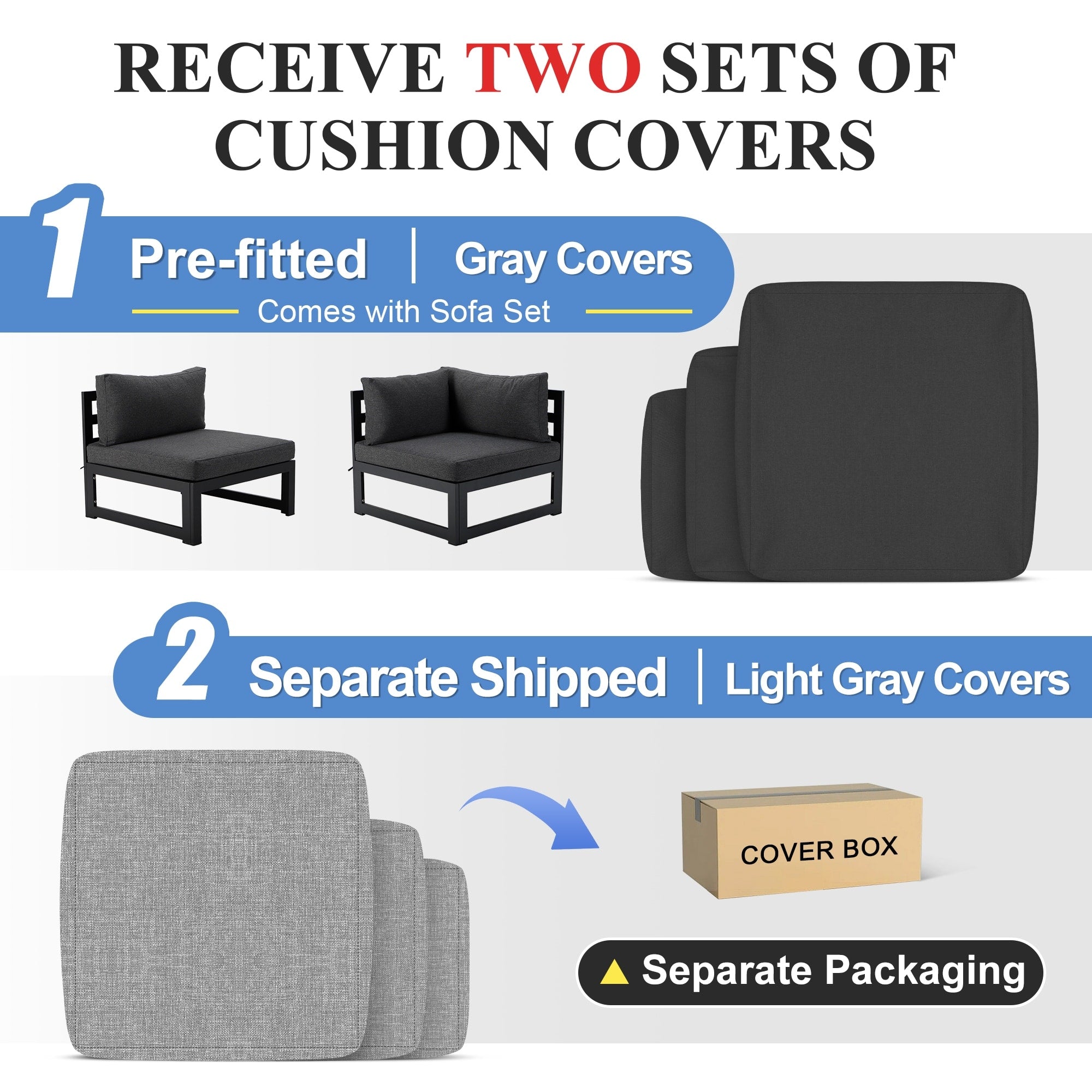 FINCATI Aluminum Outdoor Patio Furniture Conversation Sectional Sofa Set