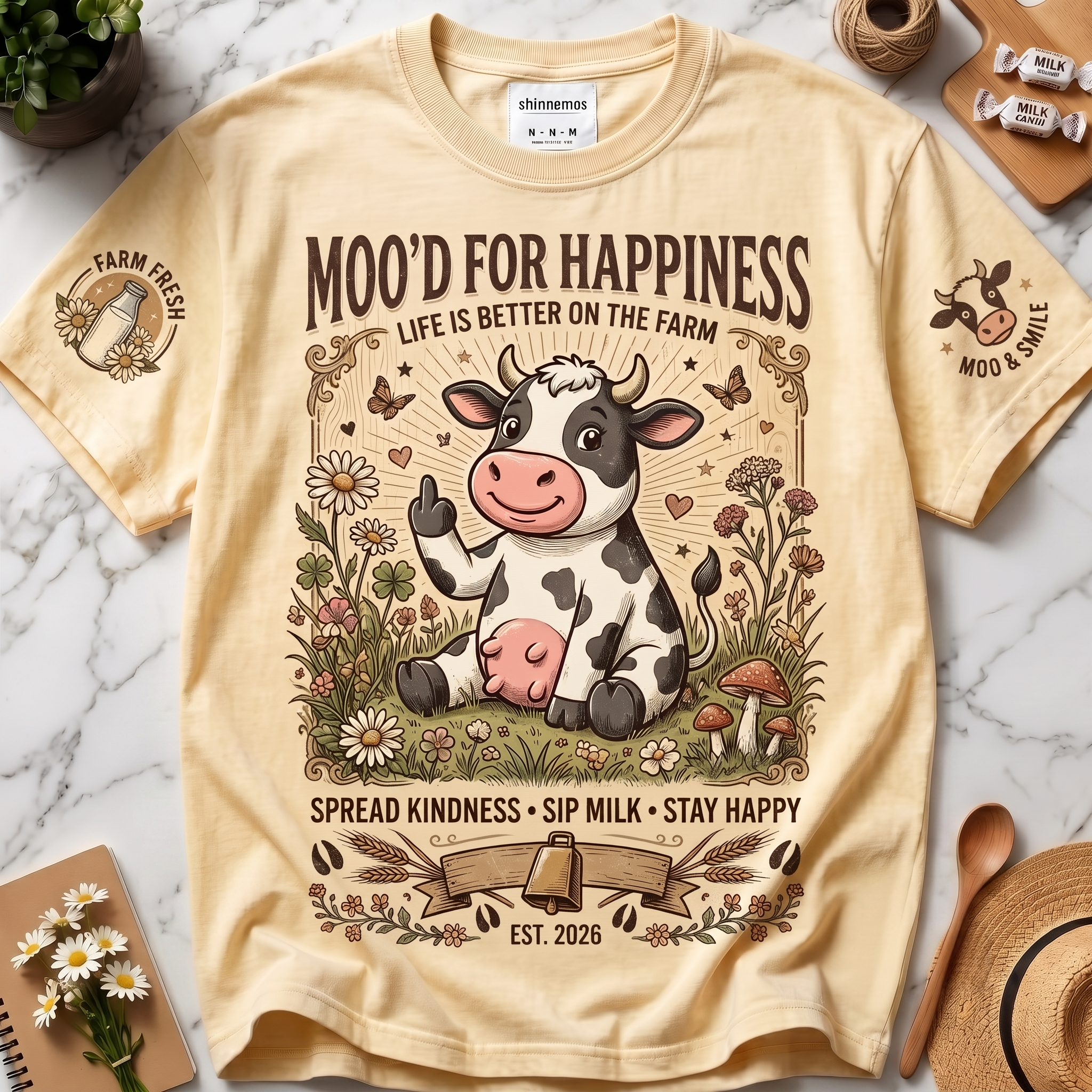 Moo'd for Happiness Farm Life T-shirt