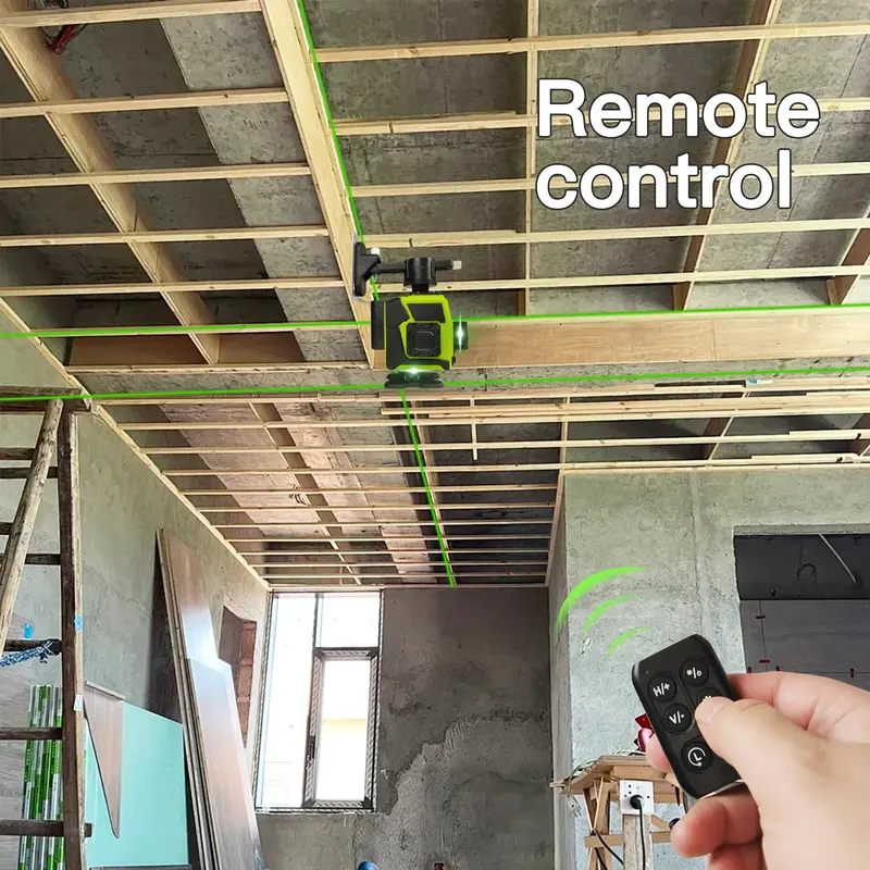 12-Line Green Laser Level with Remote Control for Home Improvement