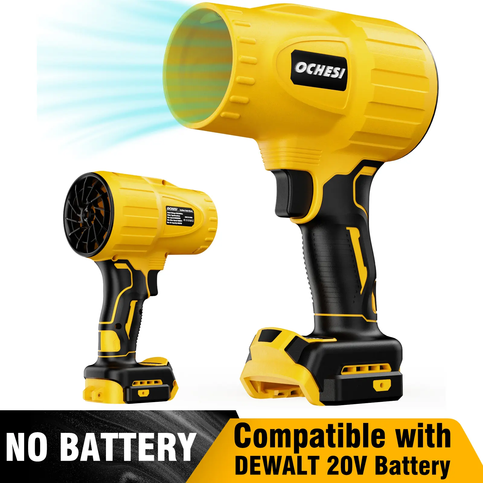 Cordless Leaf Blower, Portable Cordless Blower with High-Speed Brushless Motor, Variable Speed Airflow Control, Compatible with Dewalt 20V Max/Milwaukee 18V/Makita 18V Batteries