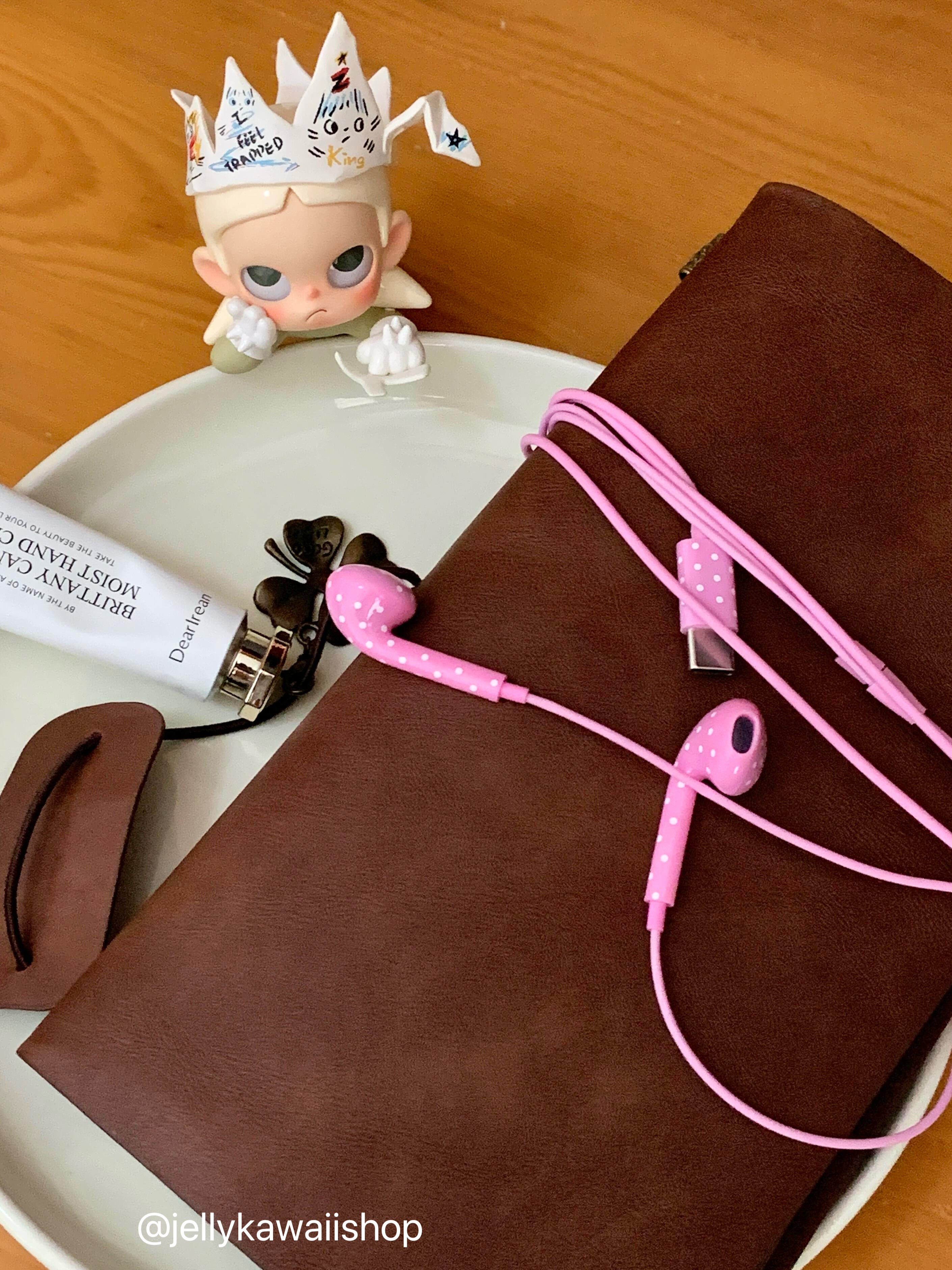 Polka-dot Coloured Wired Earbuds with Microphone in-Ear Headphones