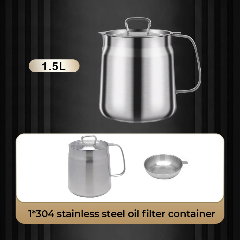 🎅 Winter Frenzy - Half Price 🎊 Large Capacity 304 Stainless Steel Multi-Purpose Oil Filter Container.