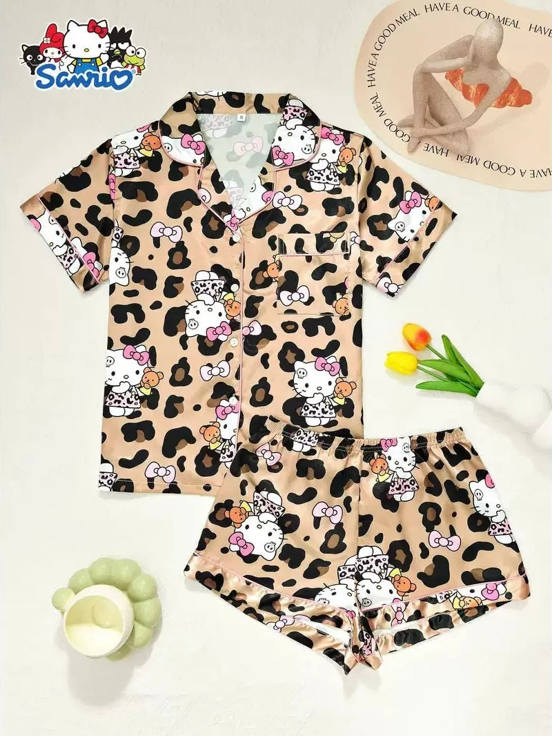 Sanrio Womens Silk Satin Pajama Sets（S-XXXL）