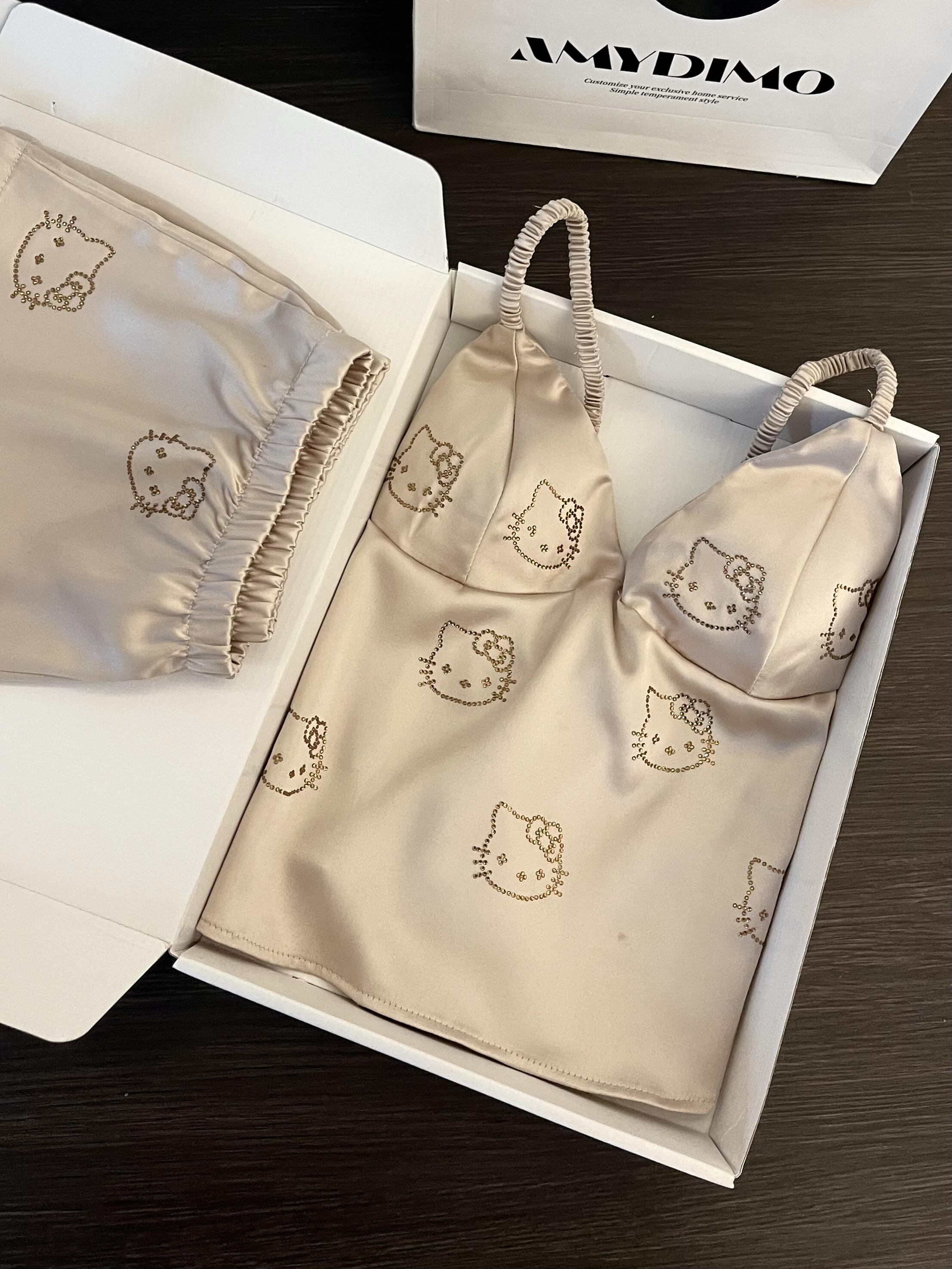 Hellokitty Champagne Satin Pajama Set