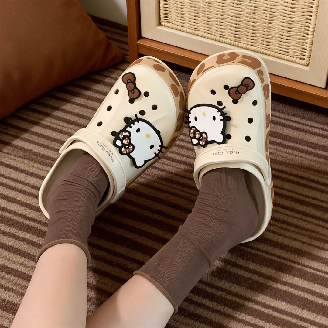Hello Kitty Leopard-print Clogs Sandal Shoes