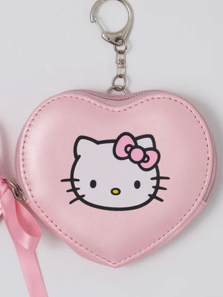 Hellokitty Pink Heart Shaped Purse Keychain