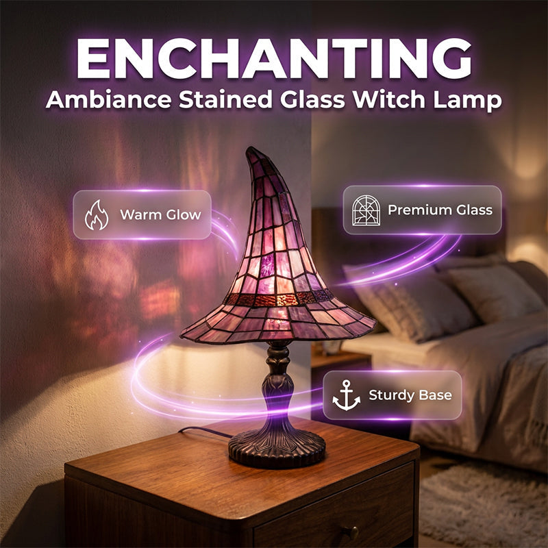 🧙‍♀🧙‍♀🧙‍♀Betoverende sfeer dankzij de heksenlamp van gebrandschilderd glas.