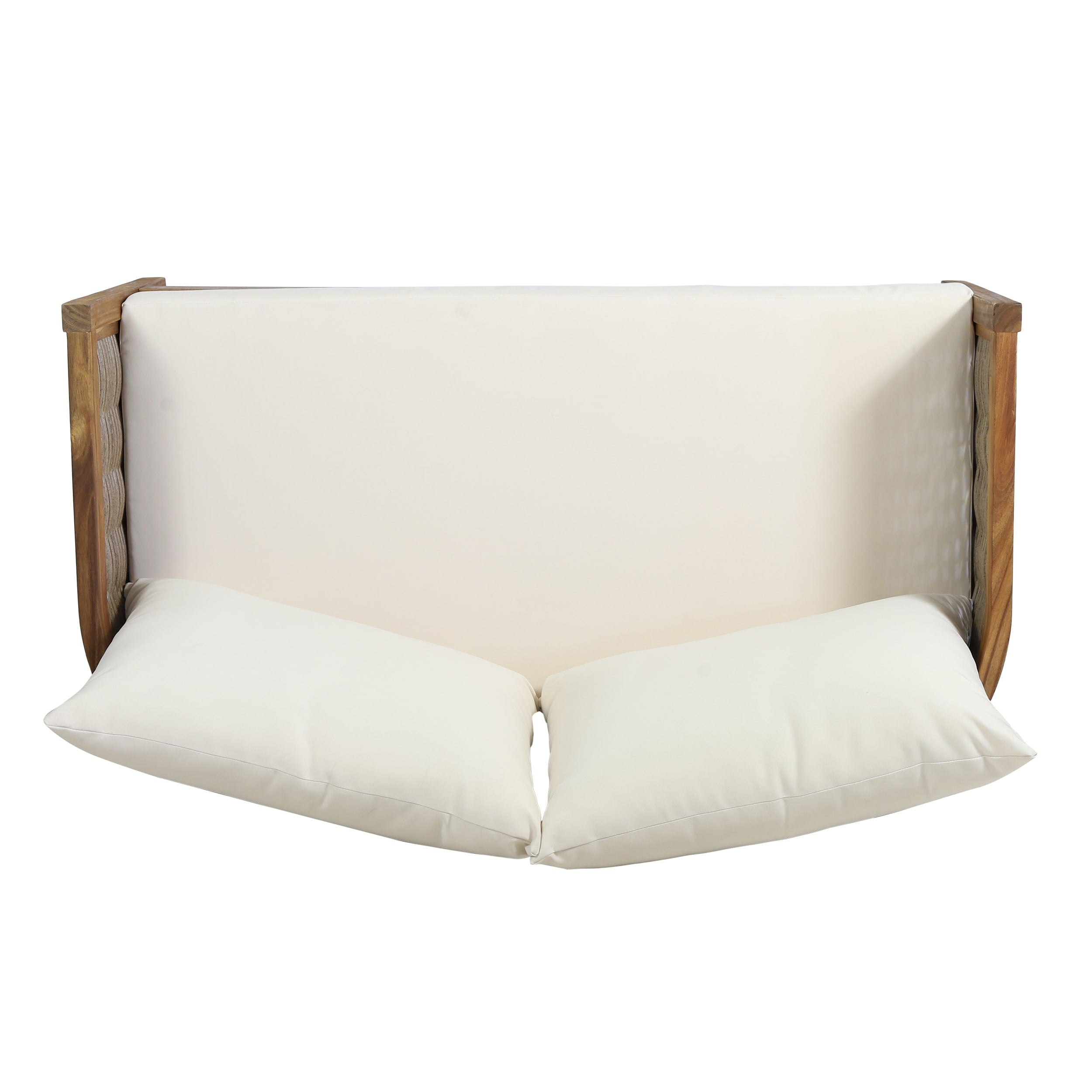 Burchett Outdoor Acacia Wood and Wicker 4 Seater Chat Set with Optional Sunbrella Cushions by Christopher Knight Home