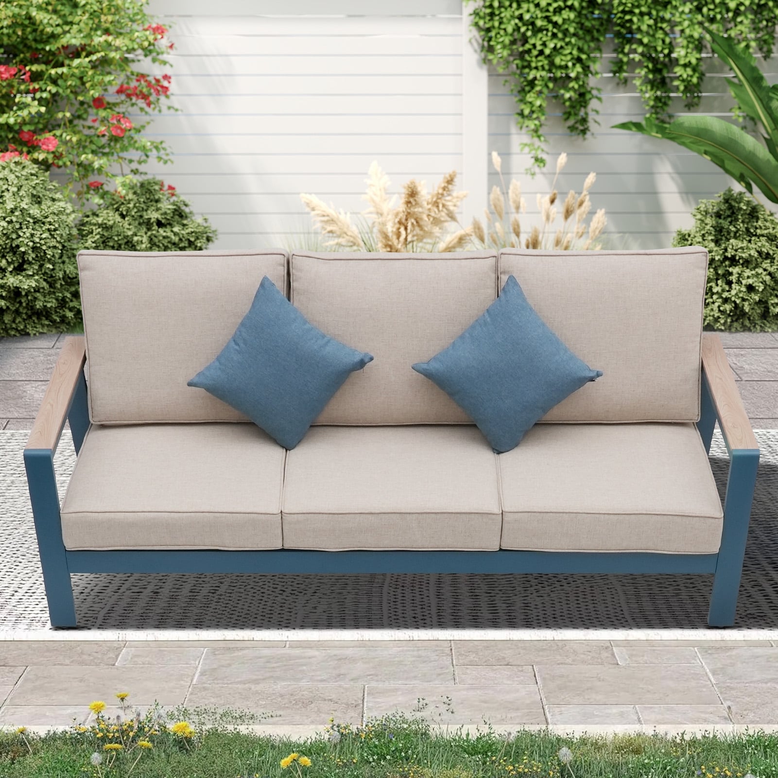 Zenova Aluminum Patio Conversation Sets,Outdoor Sofa Sets