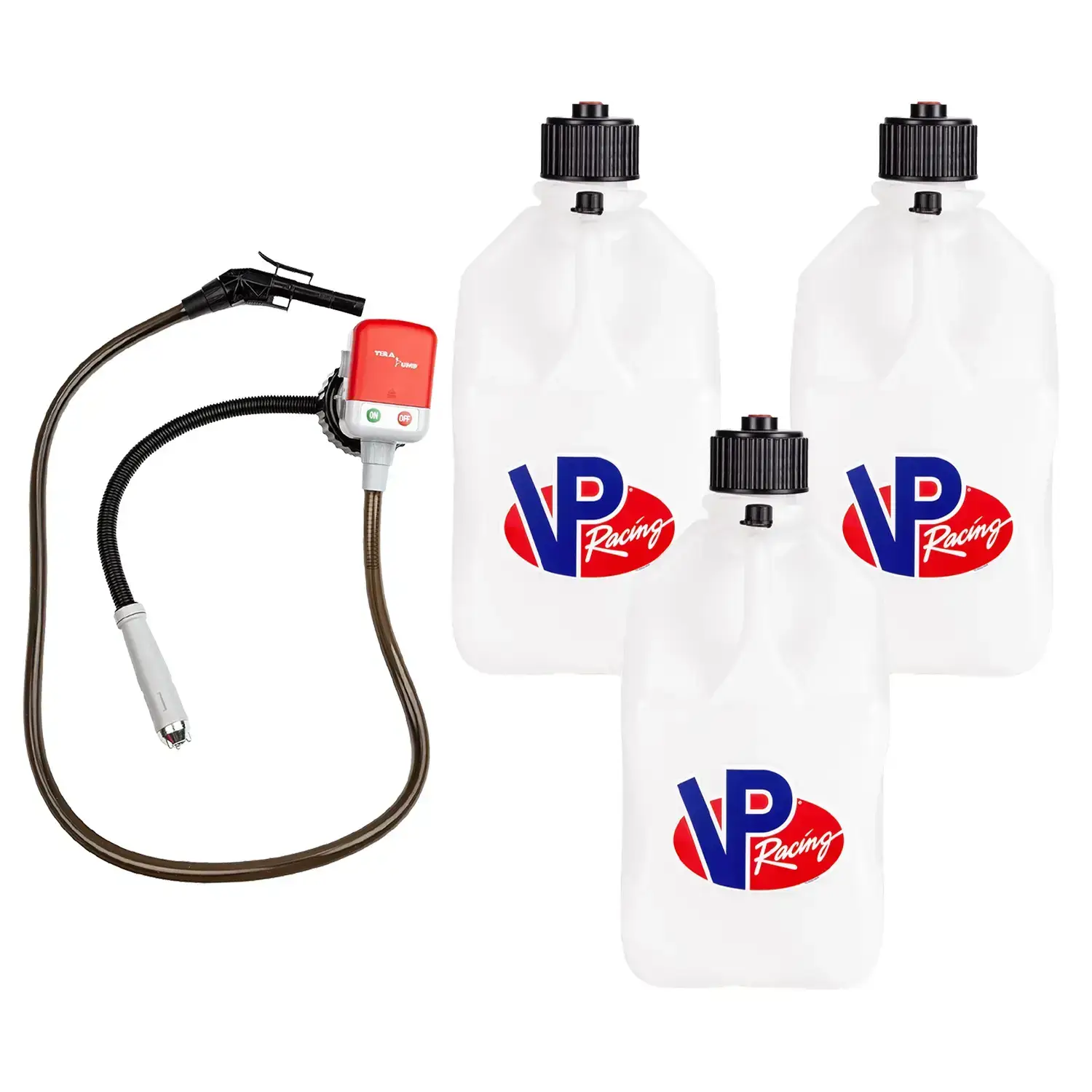 3 Pack Utility Fuel Jug With Fluid Transfer Pump Battery Powered Liquid Pump Outdoor Motorsport Portable Transfer Equipment