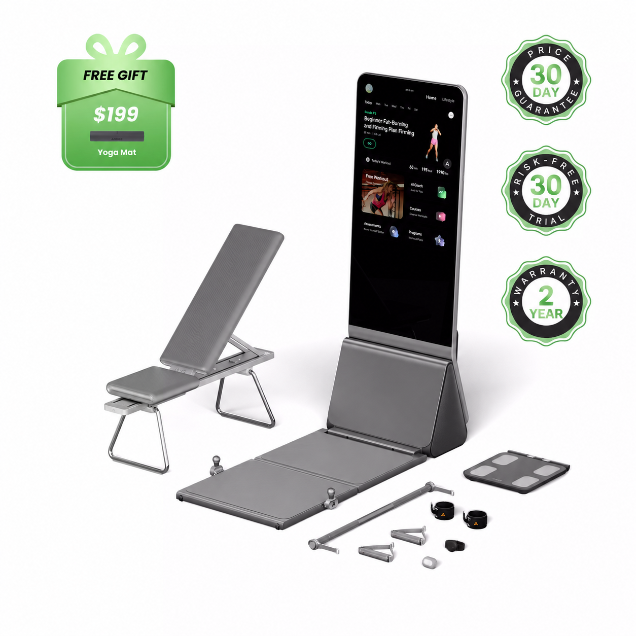 🔥 All-in-One AI Home Gym – 4K Touchscreen, Adaptive Resistance & Full-Body Training