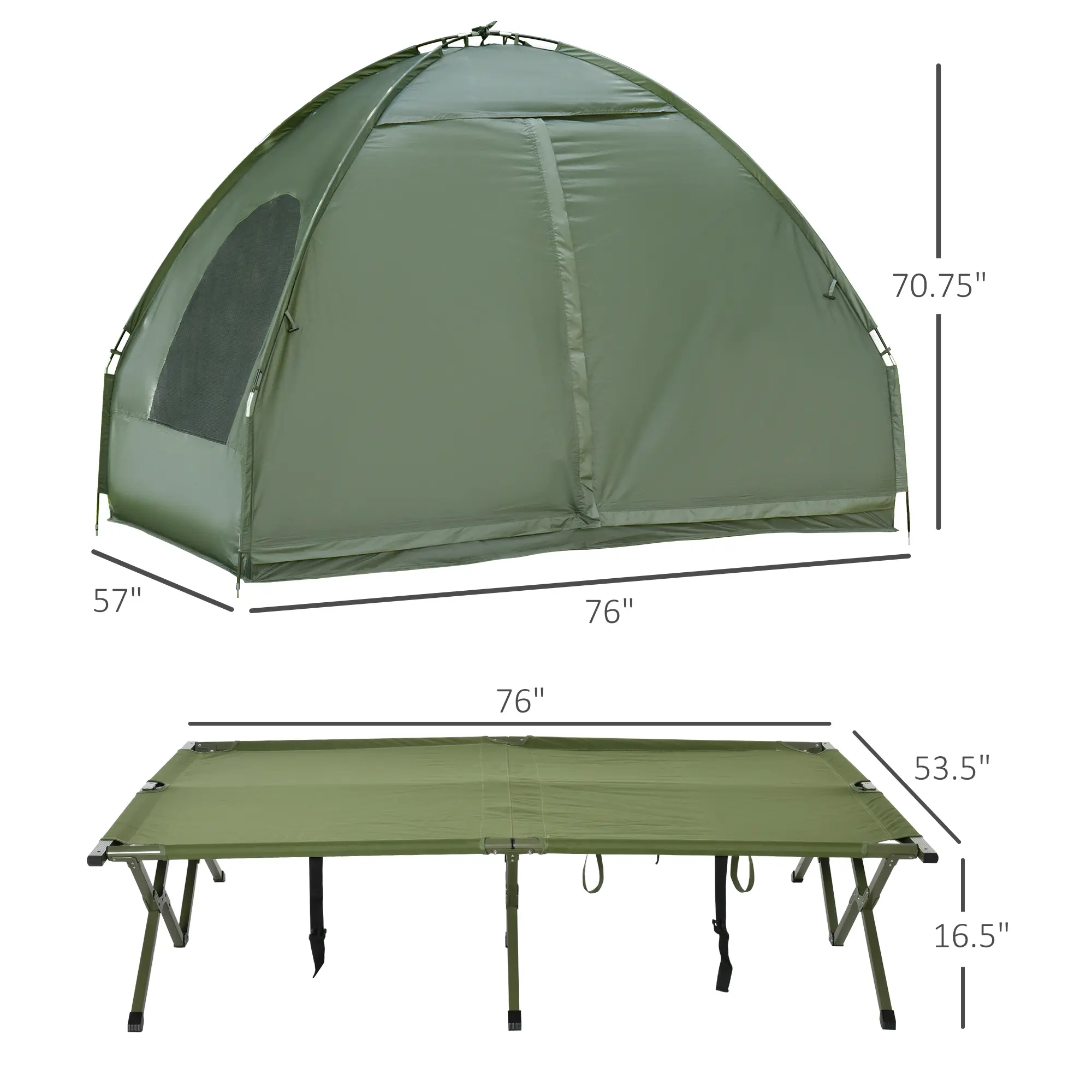 💥Last Chance Sale💥1/2 Person Foldable Camping Cot with Tent, Bedspread, Thick Air Mattress, 4-In-1 Elevated Camping Bed for Outdoor Hiking, Picnic, Travel