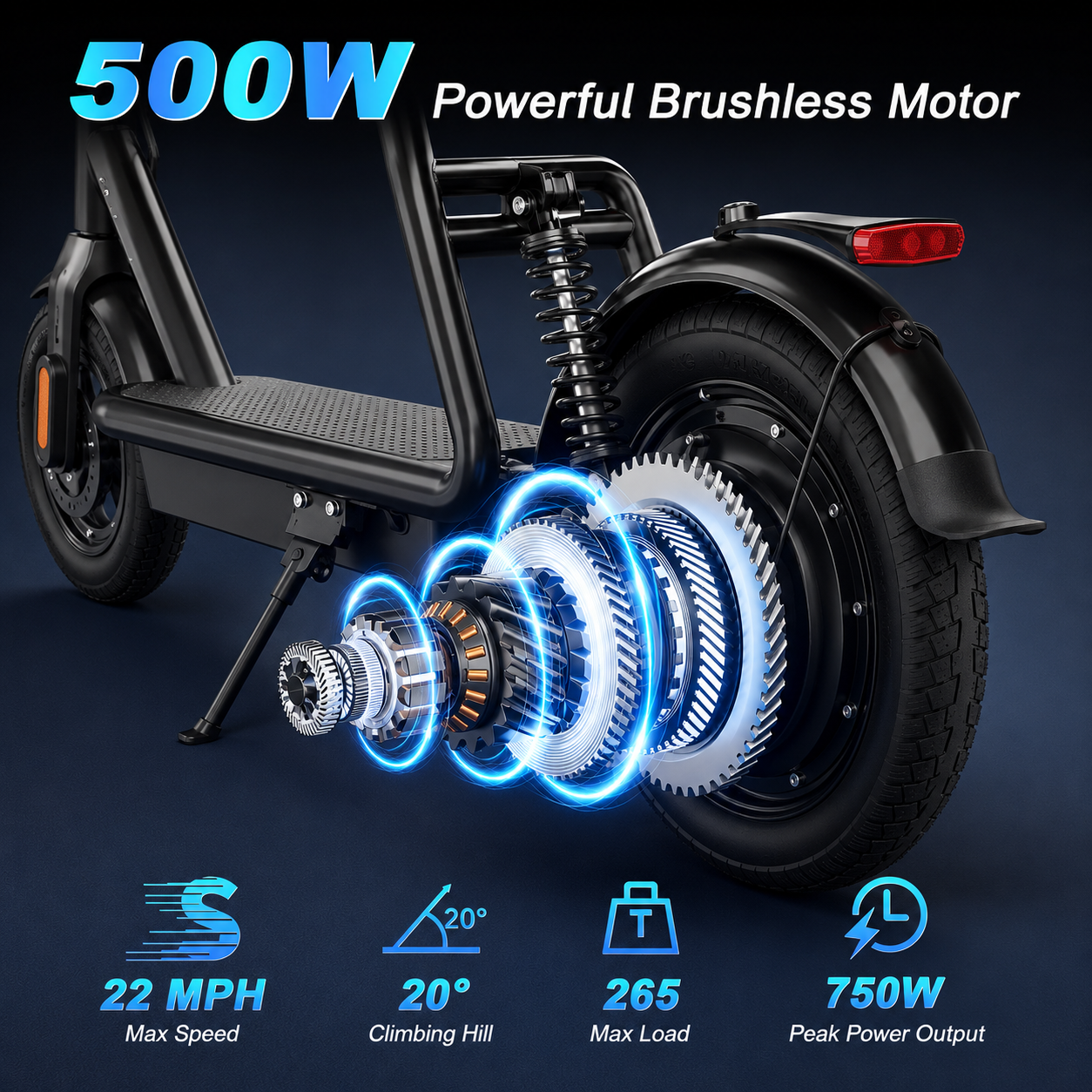 🔥Limited Sale🔥 500W Seated Electric Scooter – Fast, Foldable & Built for Daily Rides
