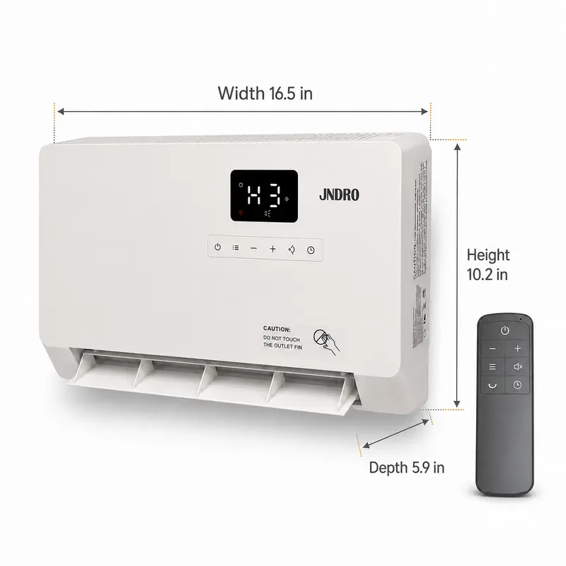 Smart Wall Heater 1500W Fast Heating Electric Space Heater for Indoor Use