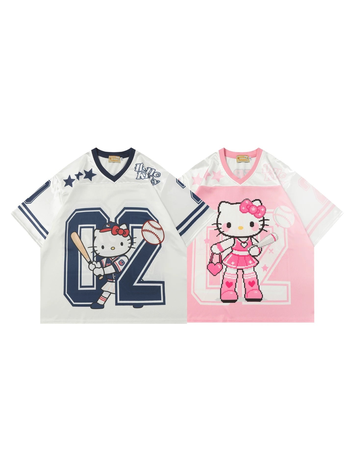 Hellokitty Baseball Jersey Shirts Loose T-Shirts