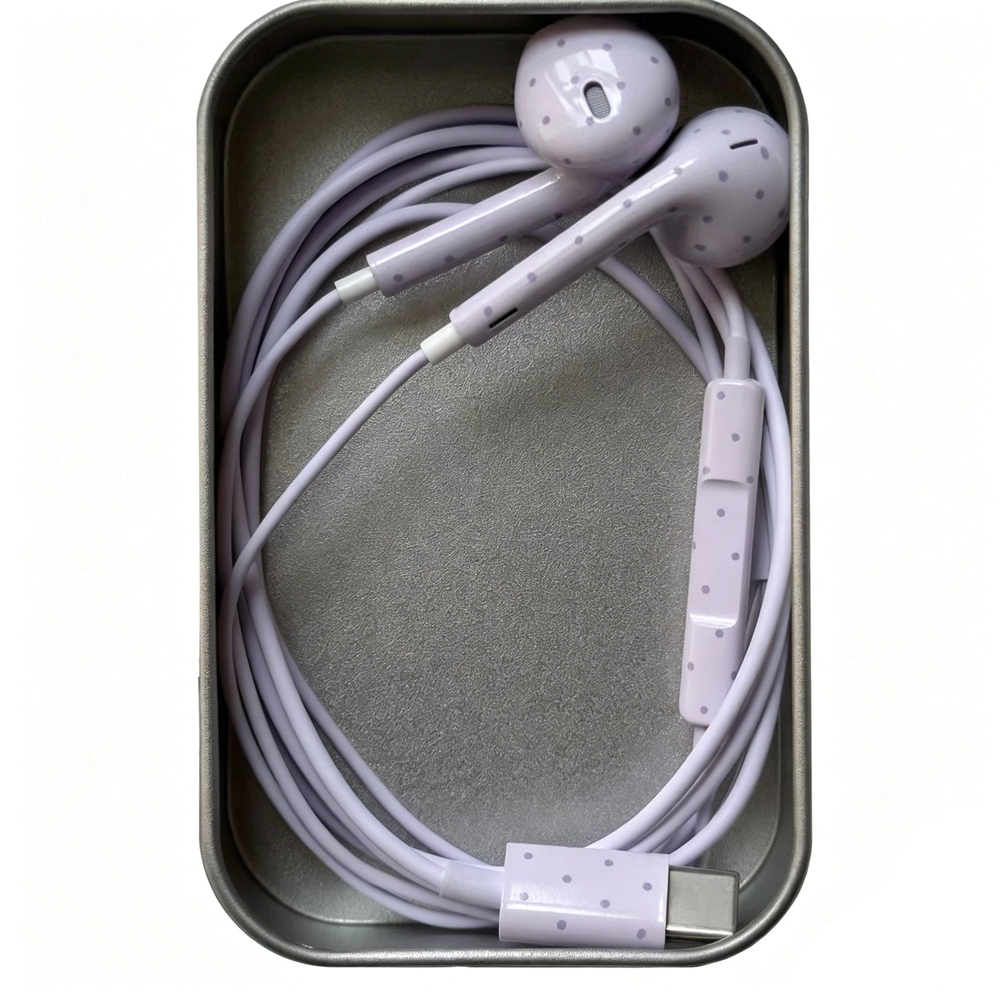 Polka-dot Coloured Wired Earbuds with Microphone in-Ear Headphones