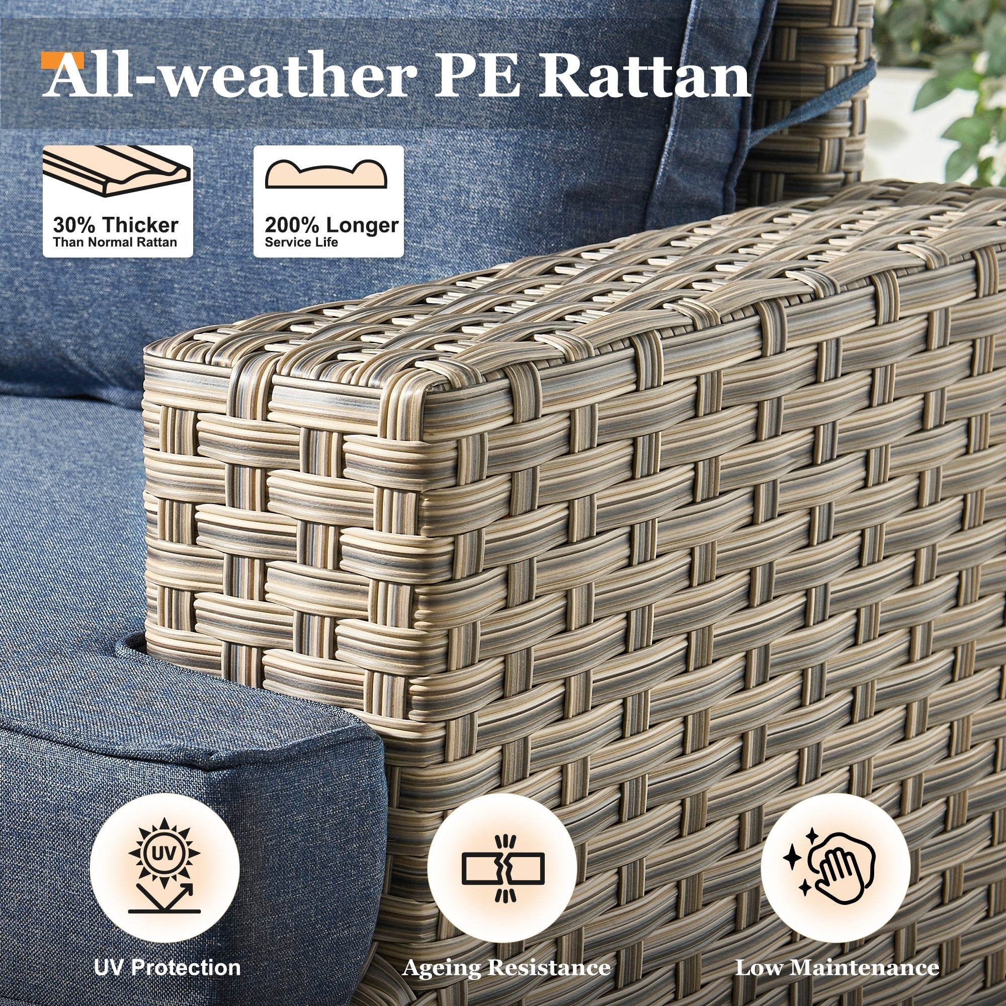 XIZZI 9-piece Outdoor Wicker Patio Furniture Set with Swivel Chairs