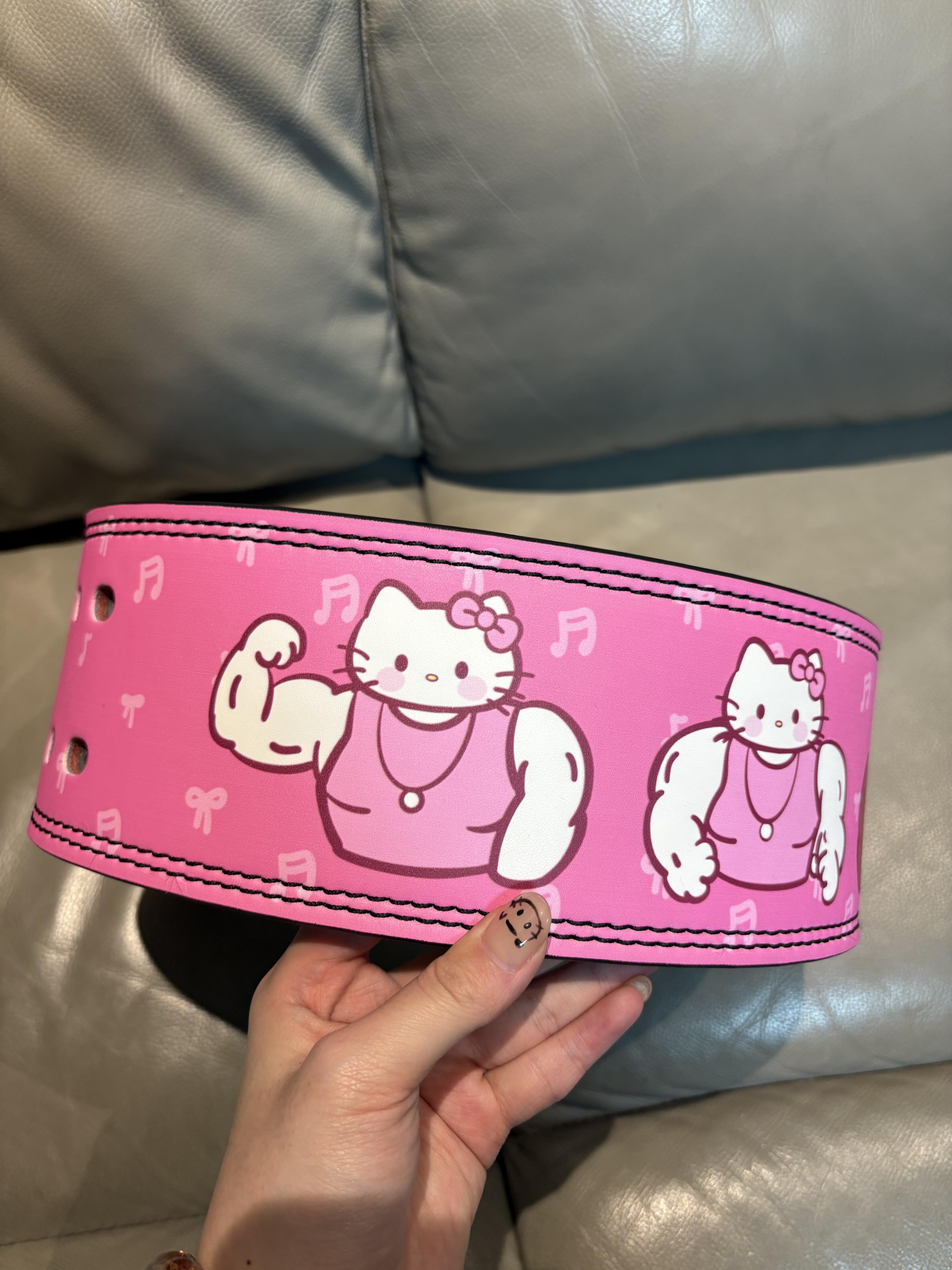 Hello Kitty Weight Lifting Belt Leather Gym Belts Back Support
