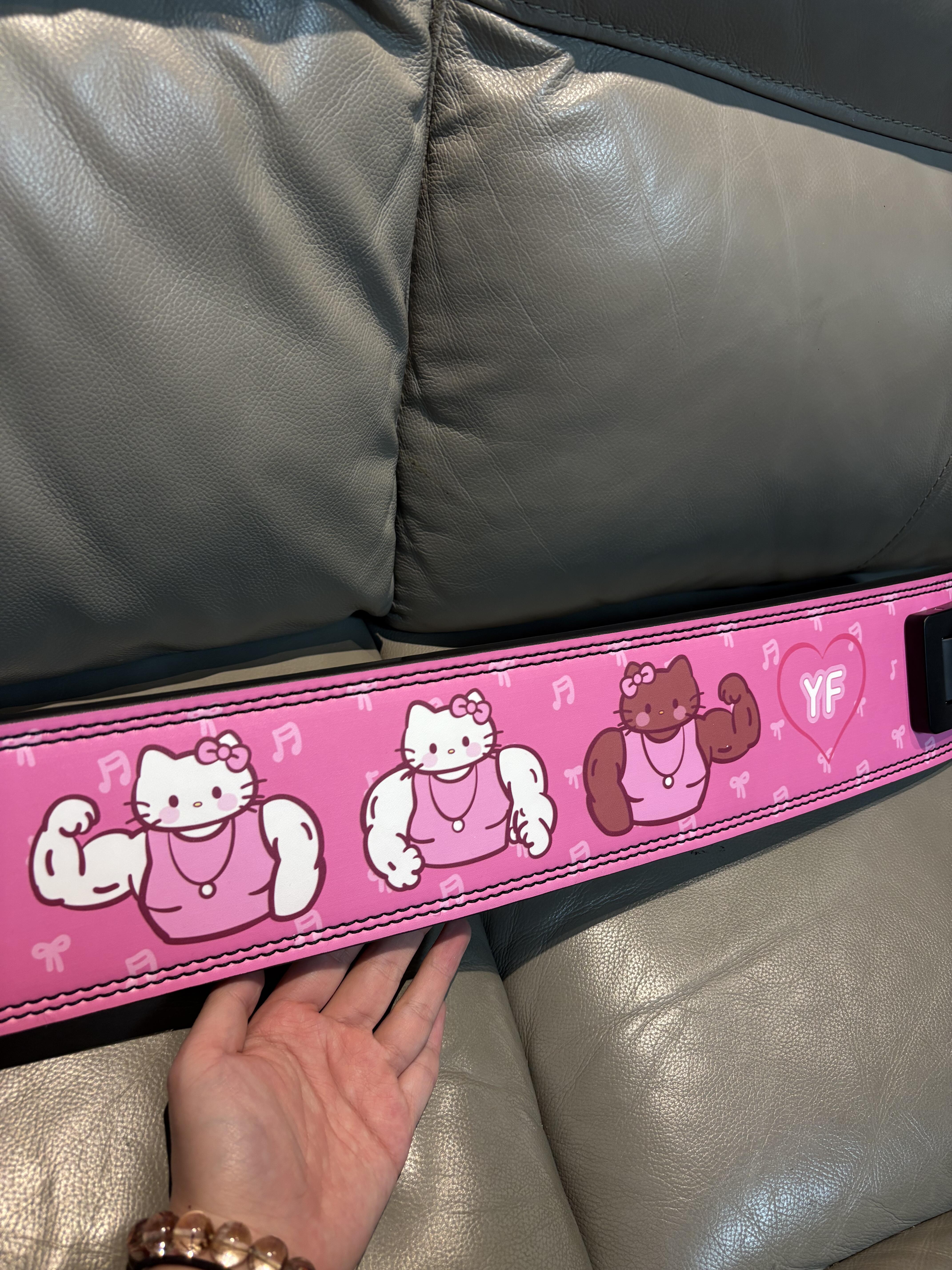 Hello Kitty Weight Lifting Belt Leather Gym Belts Back Support