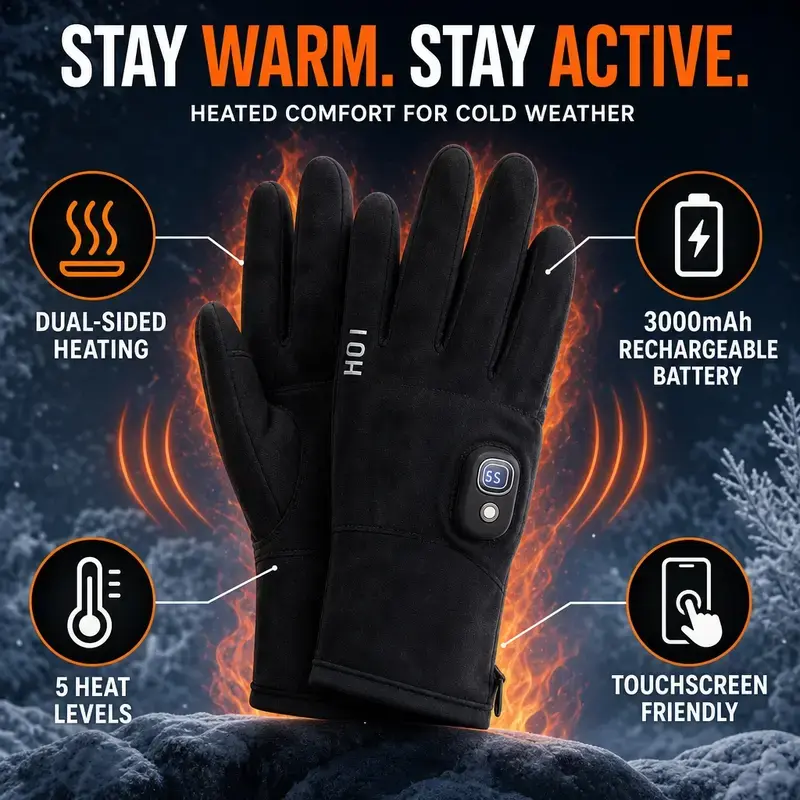 Rechargeable Electric Heated Gloves for Men & Women