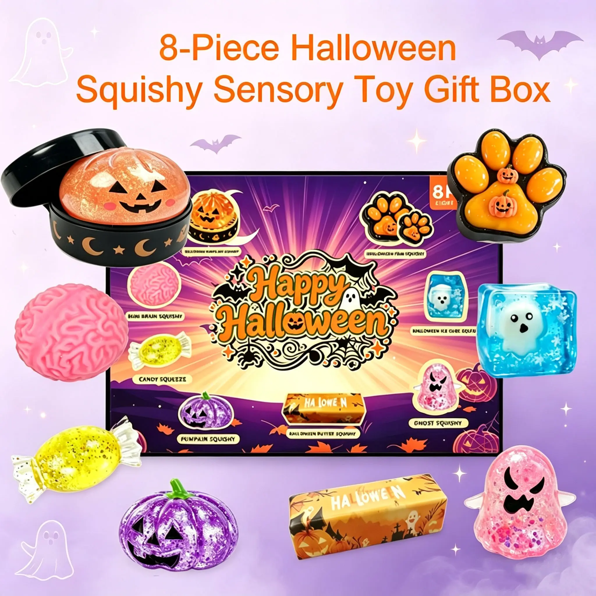 8-Piece Halloween Squishy Gift Box