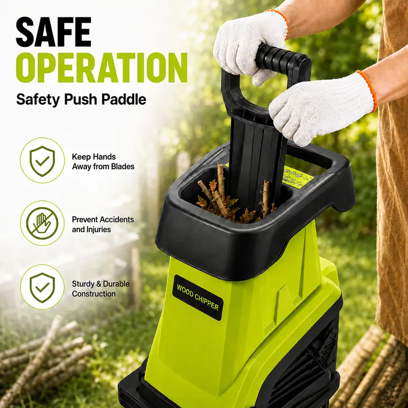 Electric Wood Chipper Shredder, 15-Amp Portable Yard Mulcher
