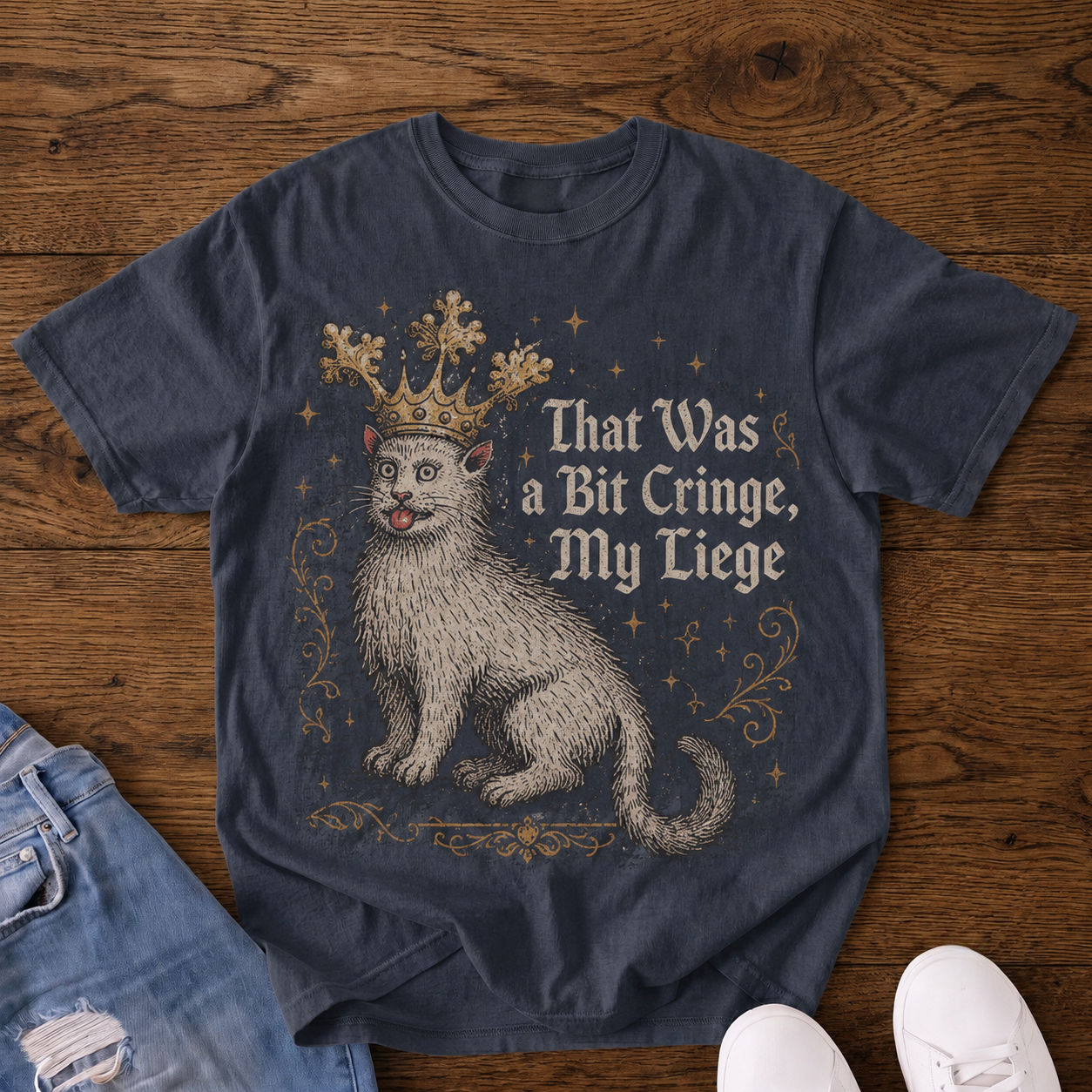 Medieval Judgment Cat VintageT-shirt