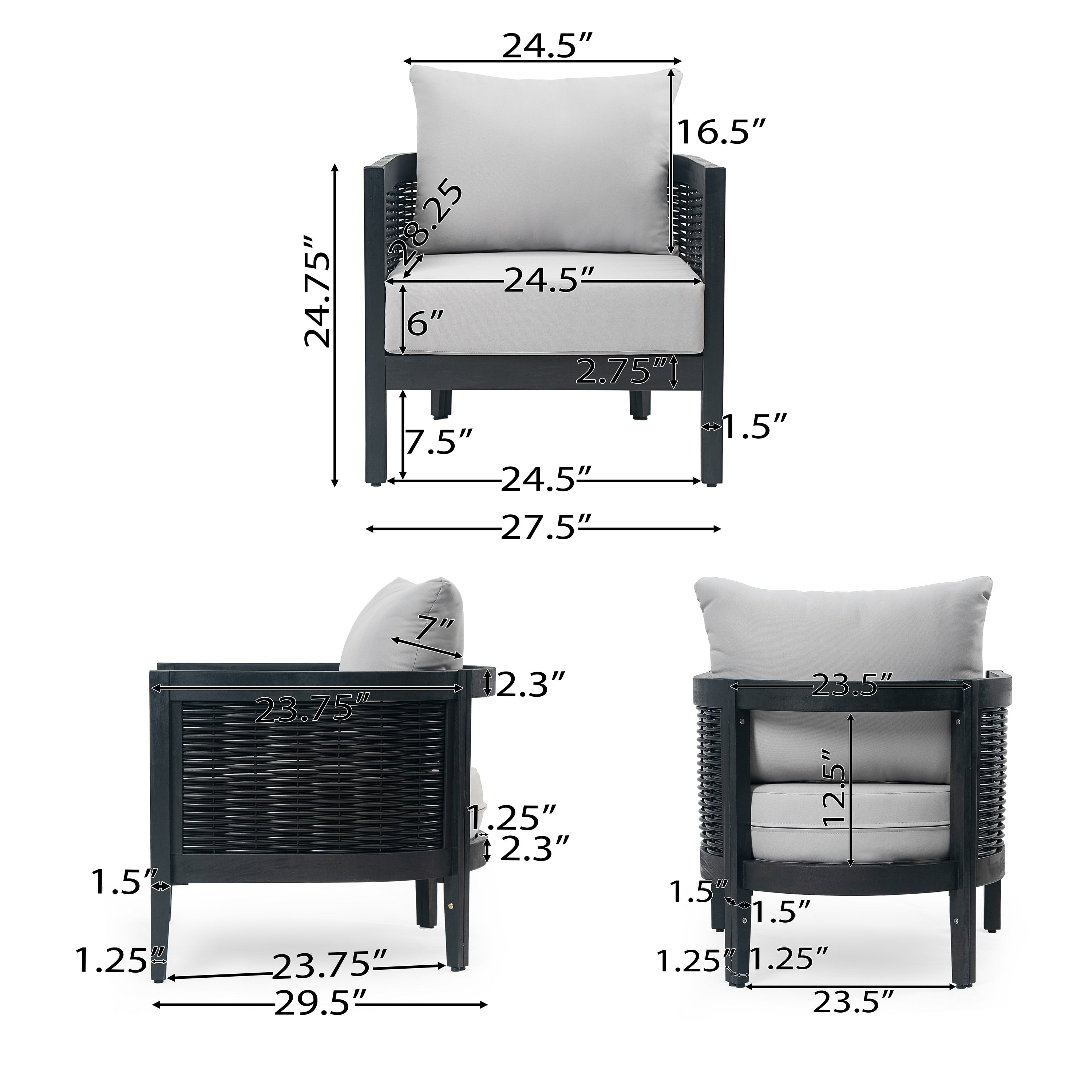 Burchett Outdoor Acacia Wood and Wicker 4 Seater Chat Set with Optional Sunbrella Cushions by Christopher Knight Home