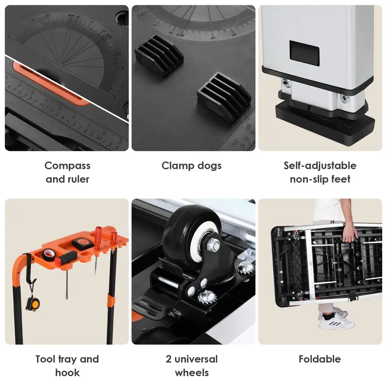 7-in-1 Multifunctional Folding Work Table for Garage