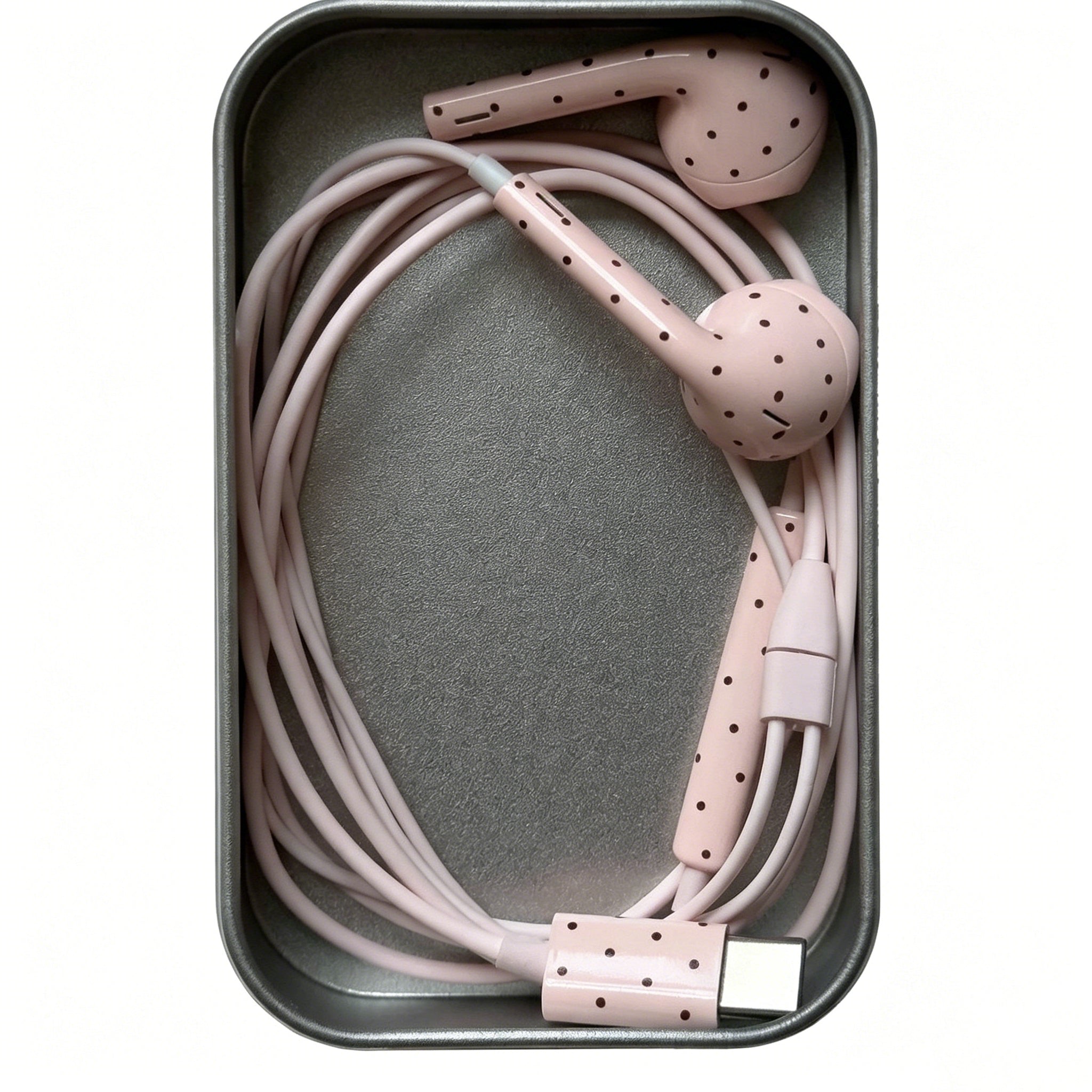Polka-dot Coloured Wired Earbuds with Microphone in-Ear Headphones