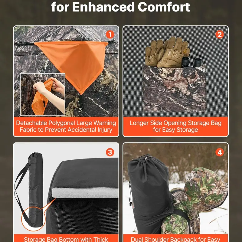 270° See-Through Hunting Blind for 2-3 Person Pop-Up Deer